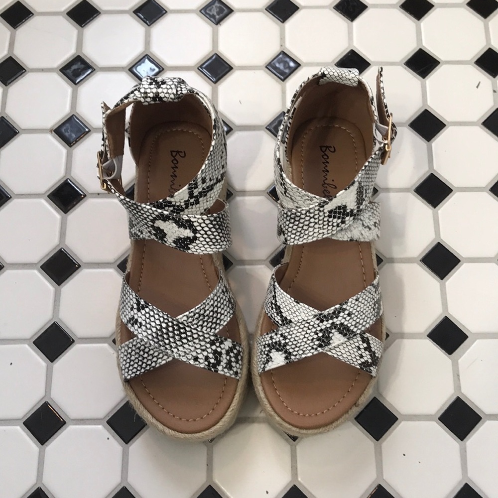 Snake Print Flatform Platform Espadrilles - Picture 7 of 7